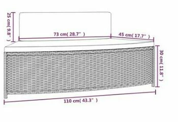 Polyrattan 2 személyes szürke ülőpad , szürke párnával 